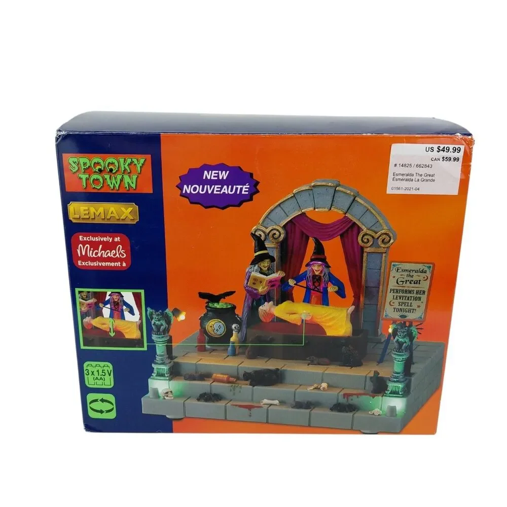 Lemax Spooky Town Halloween Esmeralda the Great Lighted & Animated  #14825 Box